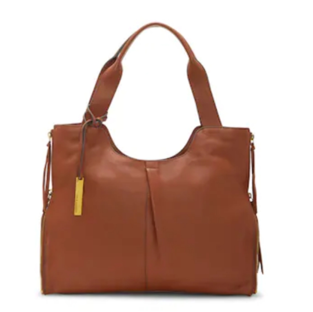 Vince Camuto leather Corla shoulder bag or tote in cognac 🤎👜 Brand new